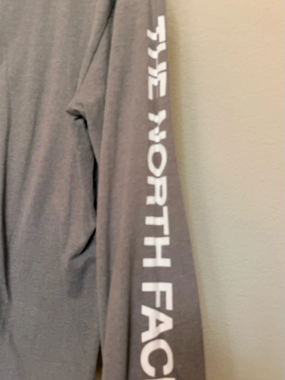 The North Face Long Sleeve Crew Tee - Gray with White Logo